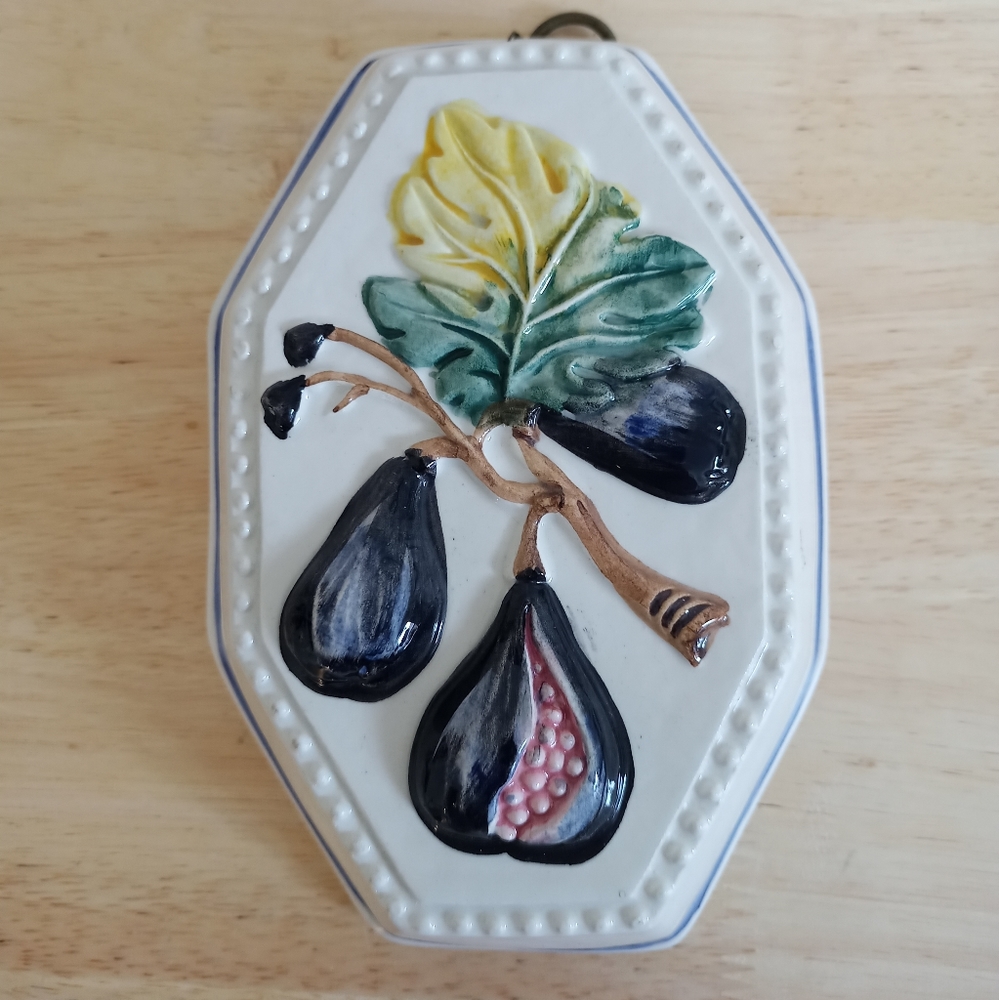 Vintage Ceramic Fig Mold Wall Hanging